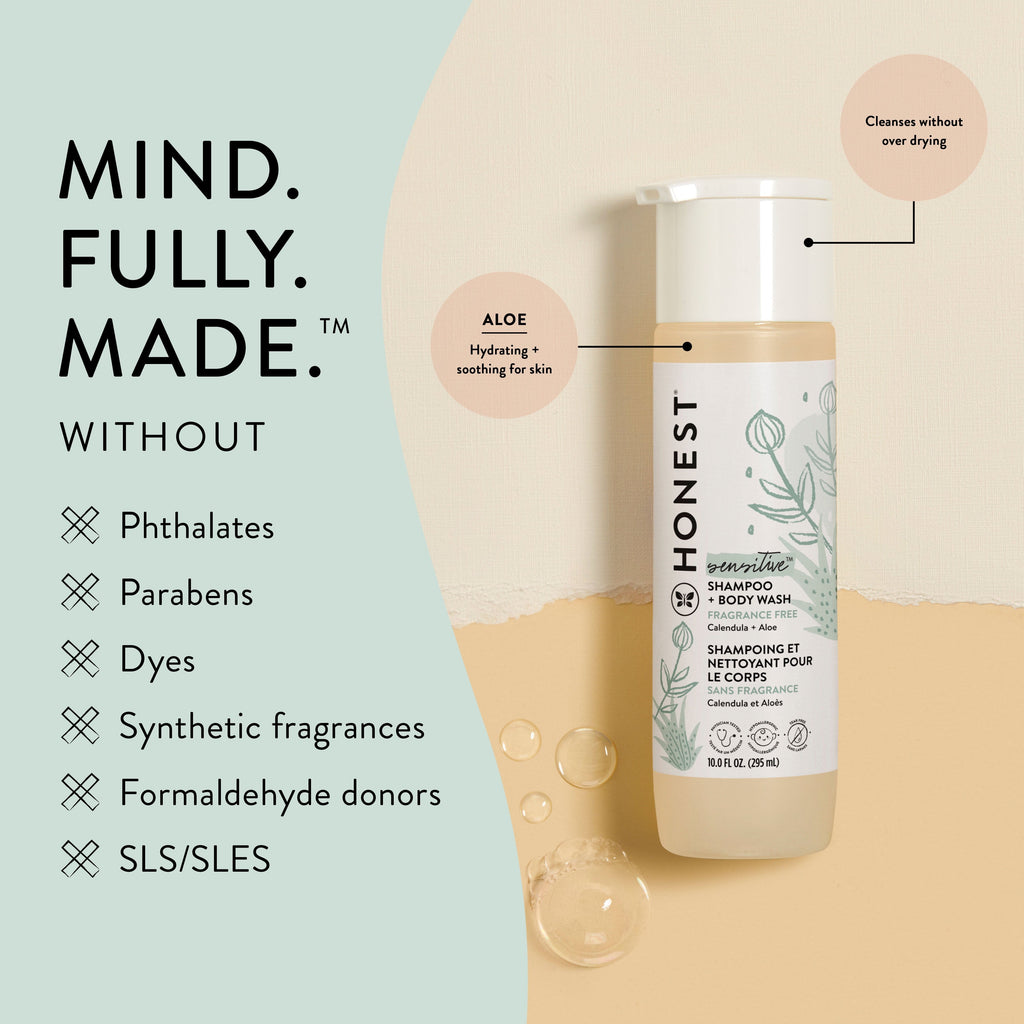 Sensitive 2-In-1 Shampoo and Body Wash, Fragrance Free, 10 Fl Oz