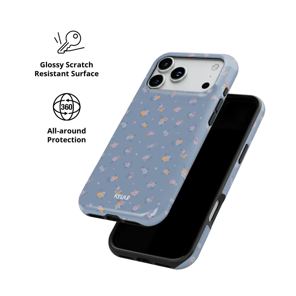 Tiny Meadow | Pastel Blue Floral iPhone Case
