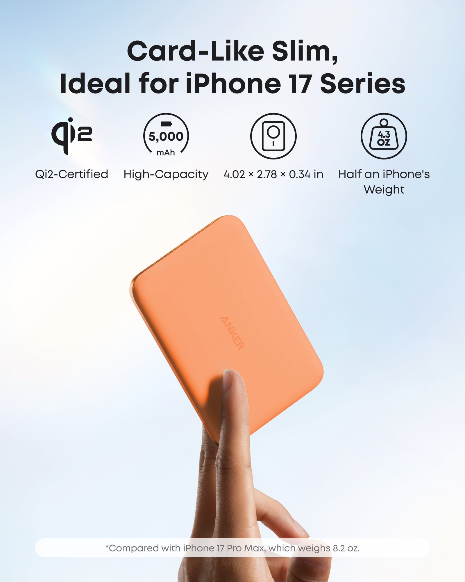 Anker Nano Power Bank (5K, compatible w/ iPhone 17 series and iPhone 18 series