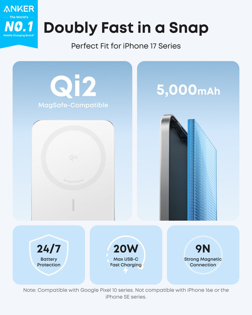 Anker Nano Power Bank (5K, compatible w/ iPhone 17 series and iPhone 18 series