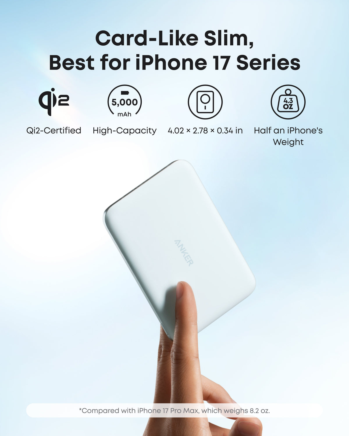 Anker Nano Power Bank (5K, compatible w/ iPhone 17 series and iPhone 18 series