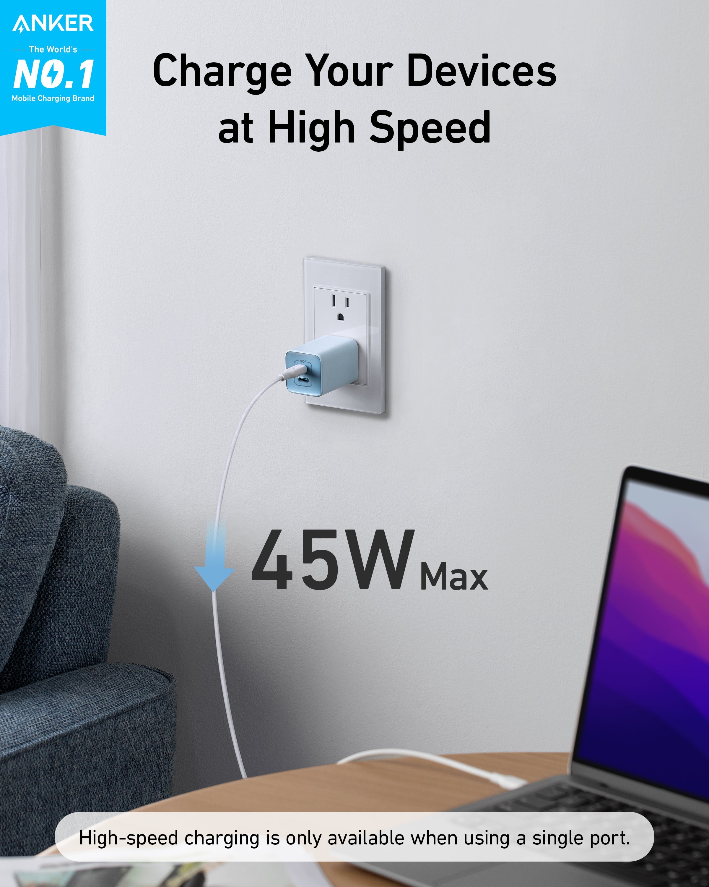 Anker 20W - 47W iPhone 18/ 17 Wall Cube