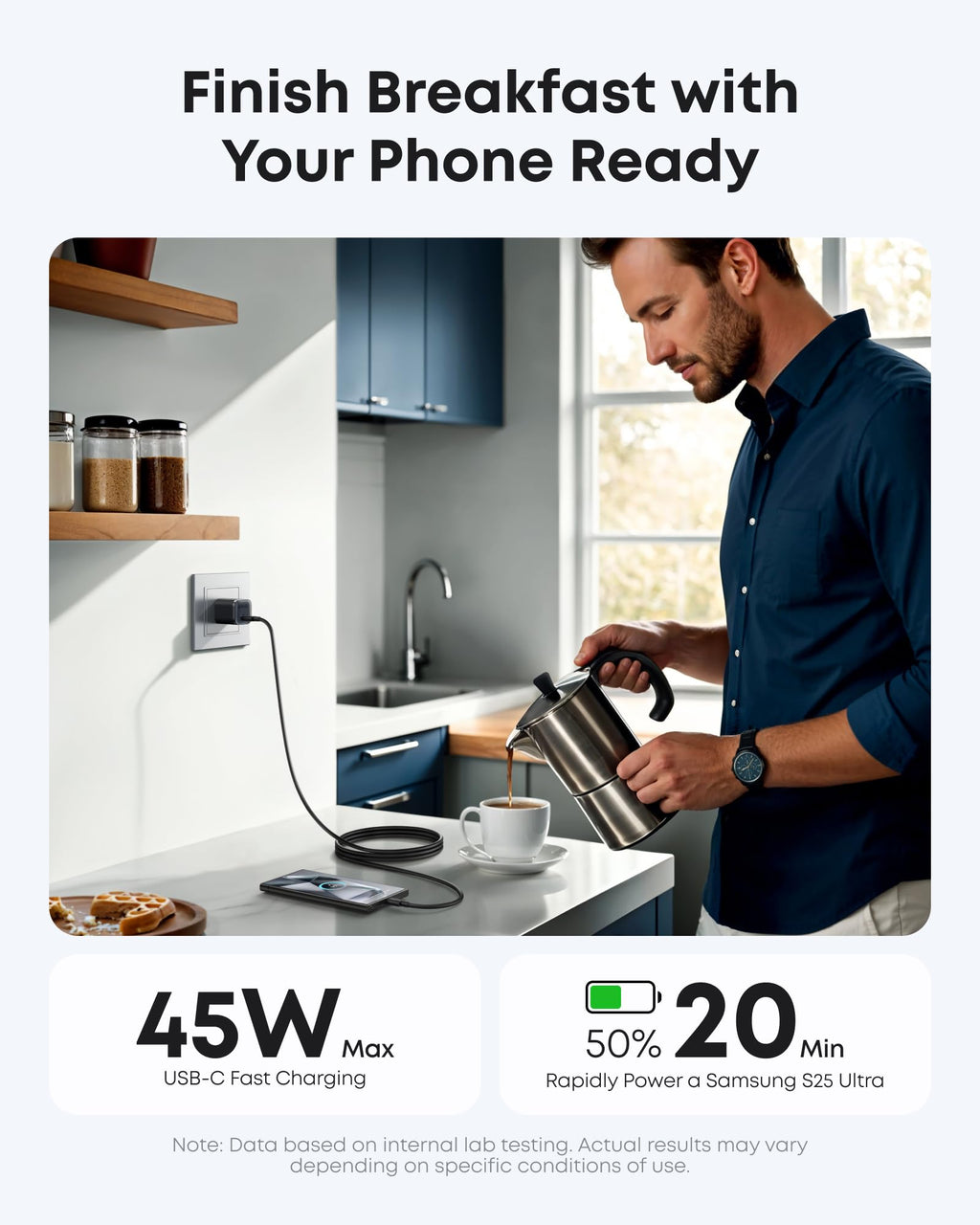Anker Nano Charger (45W) with USB-C to USB-C Cable IPHONE 18/ IPHONE 17 PRO/PRO MAX